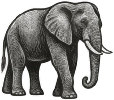 Gravura: elefante, grupo 12