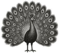 Gravura: pavão, grupo 19