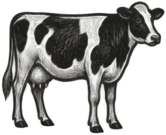 Gravura: vaca, grupo 25